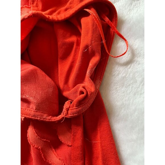 Vince Camuto Womens Red Textured Pattern Short Sleeve Top Blouse Medium Casual - Picture 10 of 12